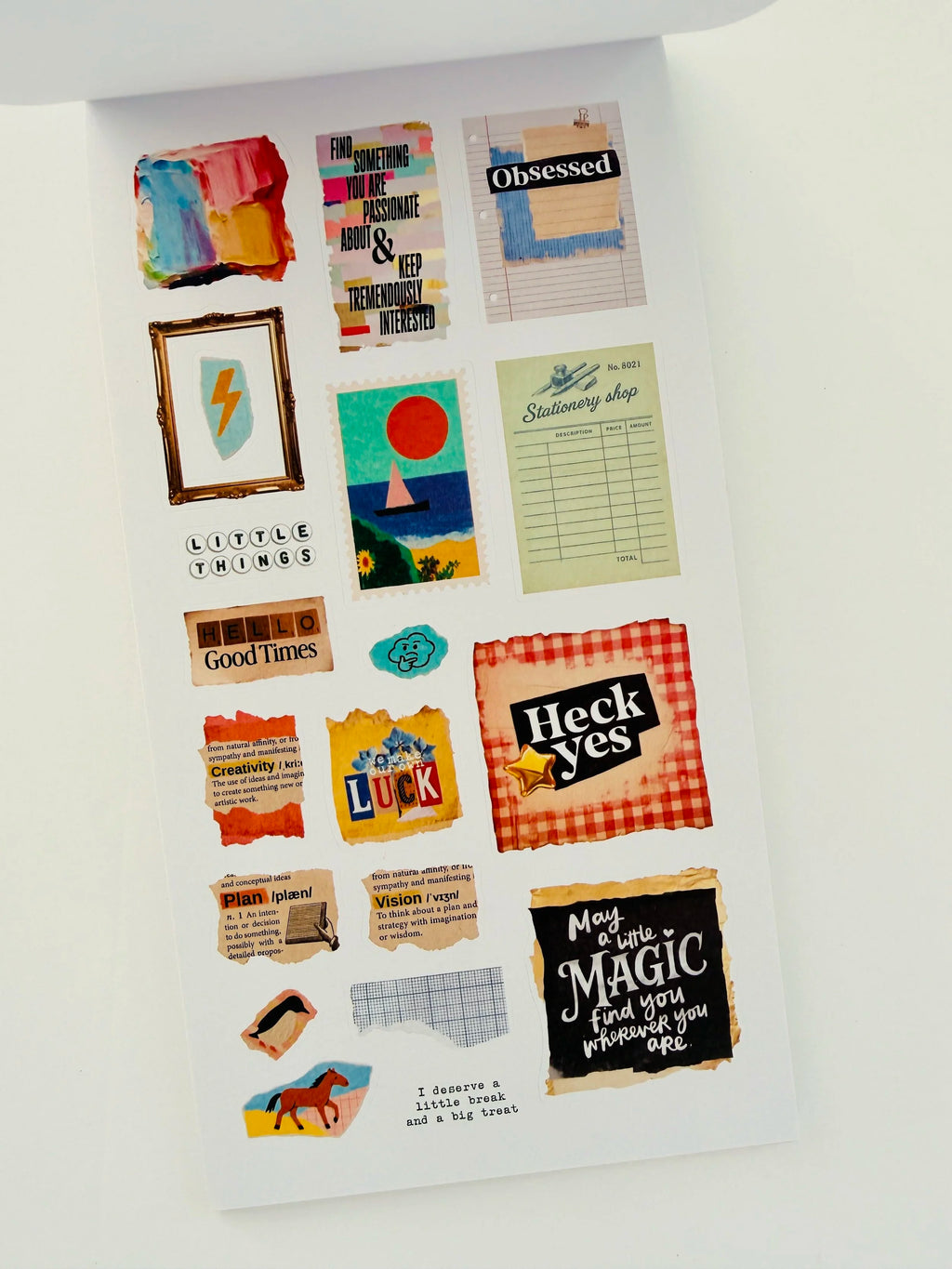 Junk Journal Sticker Book - sample page