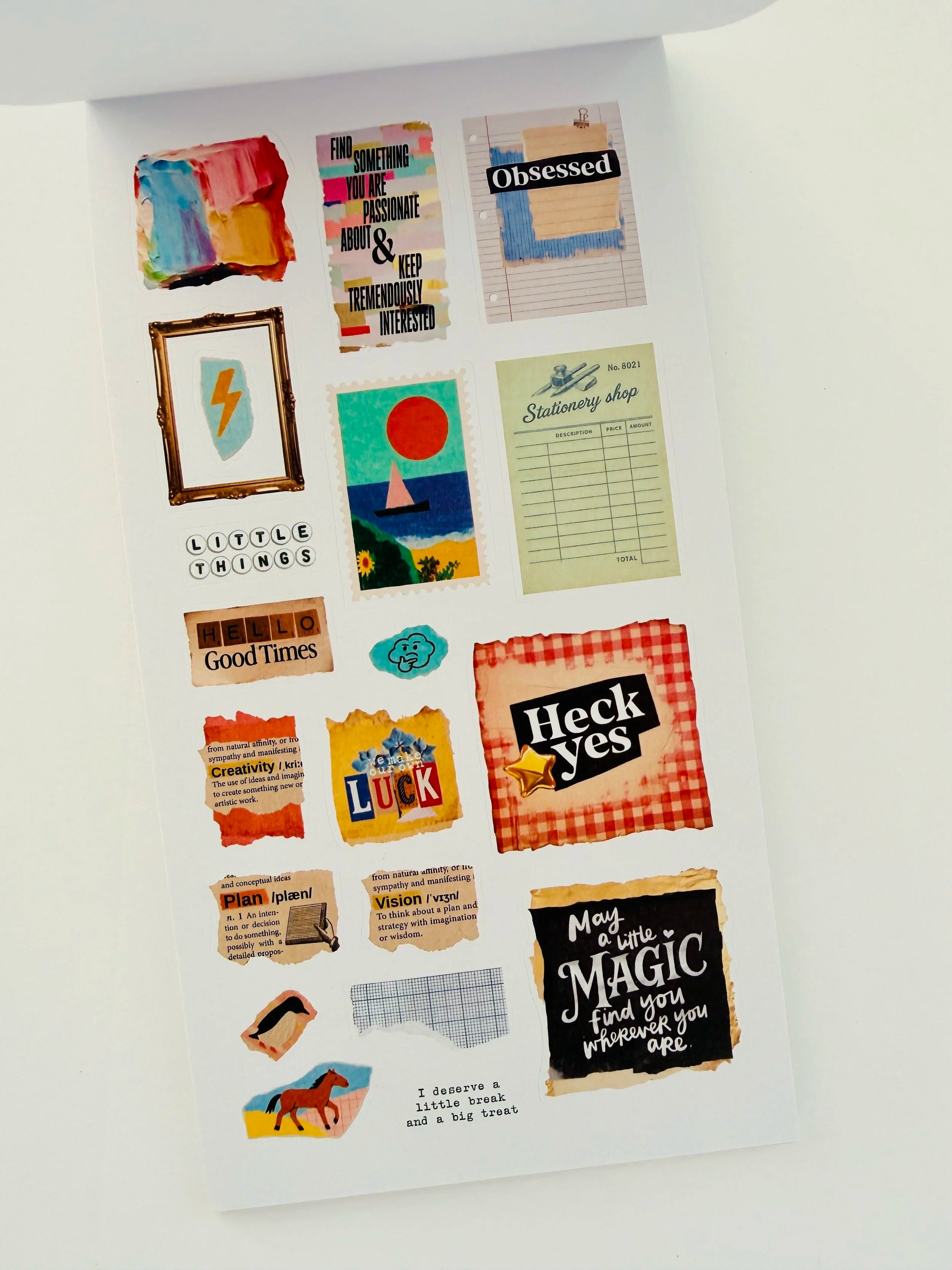 Junk Journal Sticker Book - sample page